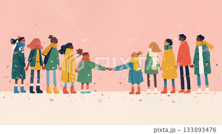 ダイバーシティ＆インクルージョン（多様性と包摂性）（シンプルな色使い）（POPな表現）