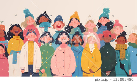 ダイバーシティ＆インクルージョン（多様性と包摂性）（シンプルな色使い）（POPな表現）