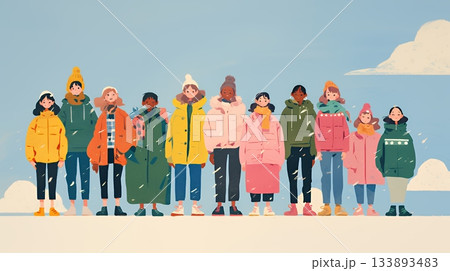 ダイバーシティ＆インクルージョン（多様性と包摂性）（シンプルな色使い）（POPな表現）