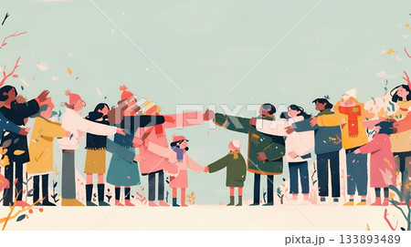 ダイバーシティ＆インクルージョン（多様性と包摂性）（シンプルな色使い）（POPな表現）