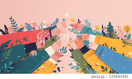 ダイバーシティ＆インクルージョン（多様性と包摂性）（シンプルな色使い）（POPな表現）