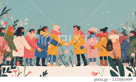 ダイバーシティ＆インクルージョン（多様性と包摂性）（シンプルな色使い）（POPな表現）