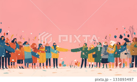 ダイバーシティ＆インクルージョン（多様性と包摂性）（シンプルな色使い）（POPな表現）