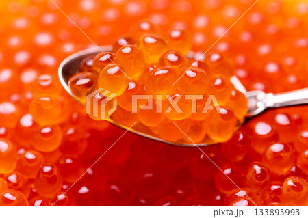 Delicious red caviar, closeup. Delicious red caviar, closeup. 133893993