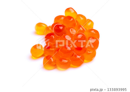 Red caviar isolated on white. 133893995