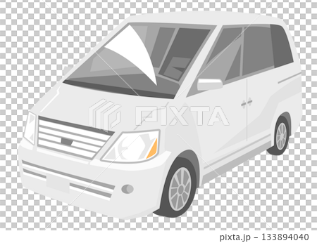 Illustration of a white minivan 133894040