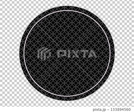 Shippo pattern Japanese style circular frame Japanese pattern decorative frame New Year background material design template 133894560