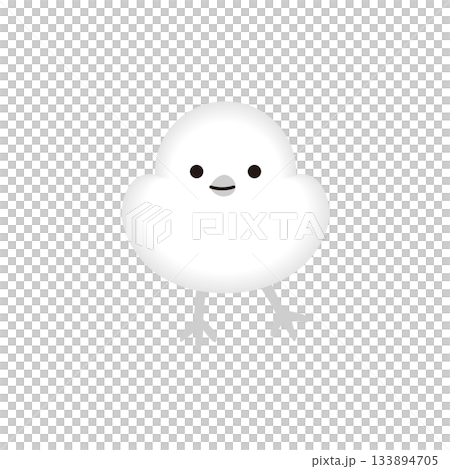Illustration of a long-tailed tit facing the front 133894705