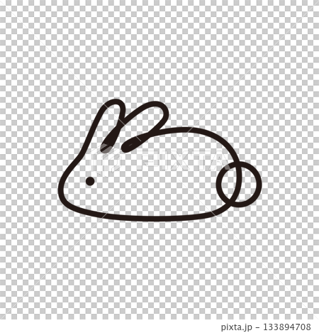 Rabbit line drawing illustration 133894708