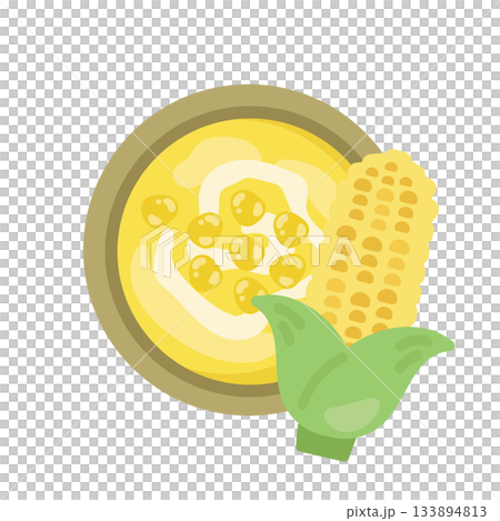 Corn soup/potage illustration (with corn) 133894813
