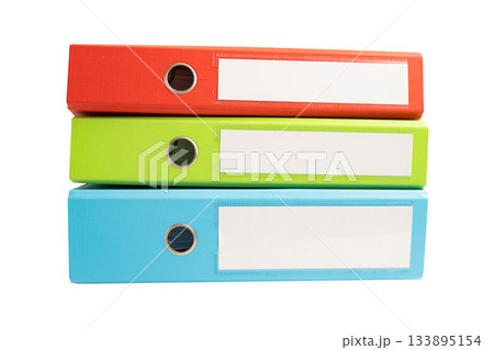 Binder in finance business office on white background with clipping path. 133895154