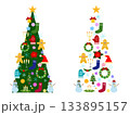 かわいいクリスマスツリーのイラスト素材（行事32） 133895157