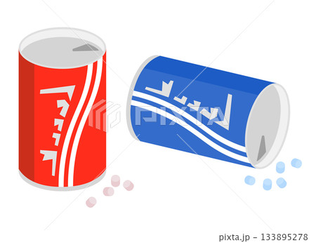 コーラ味とサイダー味のラムネ菓子のイラスト 133895278