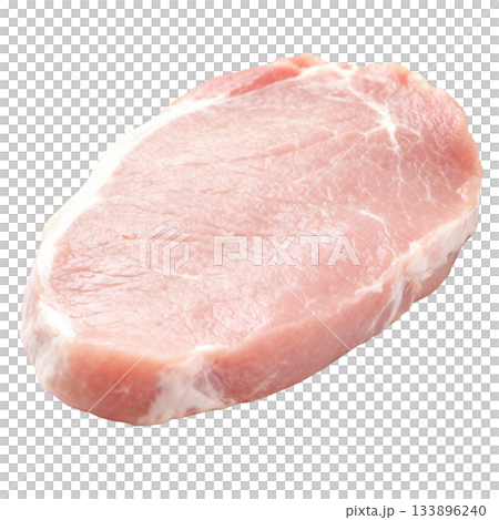 Fresh raw pork meat chop ready for cooking. This tender loin cutlet an appetizing uncooked food ingredient 133896240
