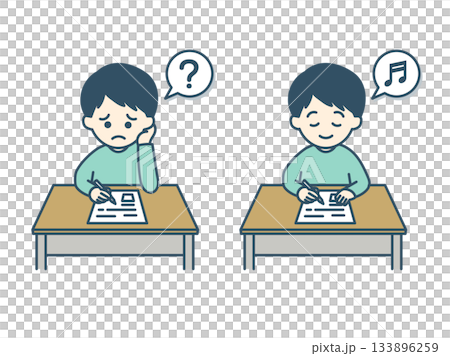 テストをうけている男の子 133896259