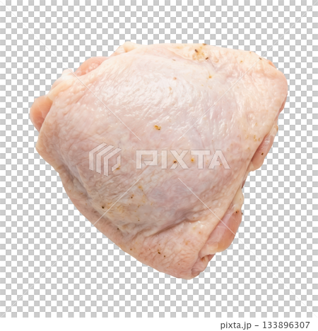 Fresh raw chicken thigh, boneless poultry meat and perfect ingredient for meal. Uncooked food for cooking 133896307