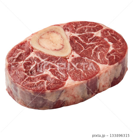 Fresh raw osso buco beef shank, prime cut of meat with bone marrow, looks appetizing for gourmet dinner Fresh raw osso buco beef shank, prime cut of meat with bone marrow, looks appetizing for gourmet dinner 133896315