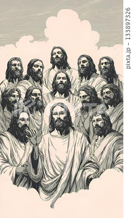 Jesus and his apostles 133897326