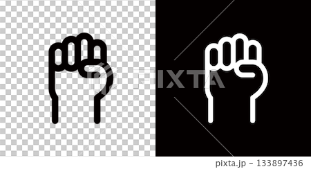 Fist and fist pump hand icons, protest and strike icons 133897436