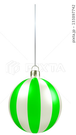 Striped Christmas Ball Ornament on a String Striped Christmas Ball Ornament on a String 133897742