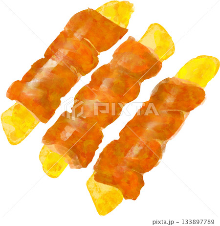 肉巻きポテトのイラスト 133897789