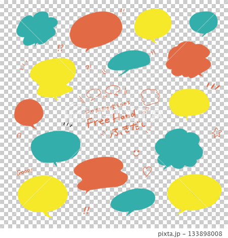Freehand speech bubble [borderless, colorful] 133898008