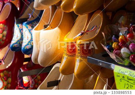 Shop with dutch wooden clogs Shop with dutch wooden clogs 133898553