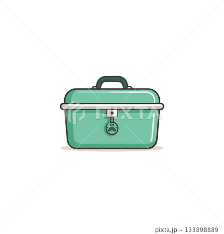 Mint pet carrier illustration evokes calm conveyance ensuring safe travels for your beloved 133898889