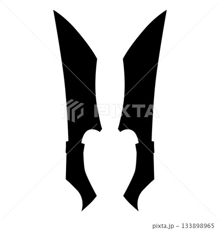 Black silhouette icons of identical medieval...のイラスト素材 [133898965] - PIXTA
