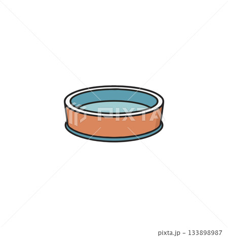 Minimalist graphic illustration of a circular container offers versatile application for diverse Minimalist graphic illustration of a circular container offers versatile application for diverse 133898987