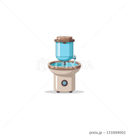 Modern water cooler design with refillable bottle displaying hydration and convenience in a Modern water cooler design with refillable bottle displaying hydration and convenience in a 133899002