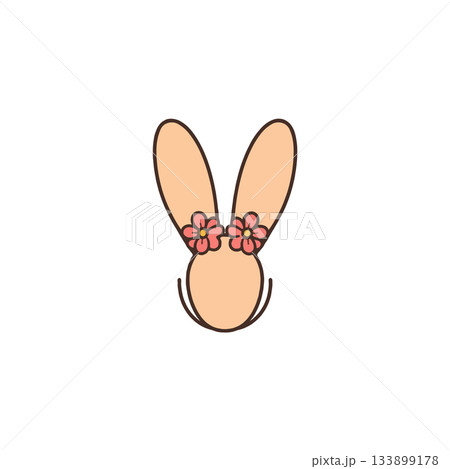 Whimsical bunny with blooms illustration creates a charming and delicate design bringing joy to 133899178