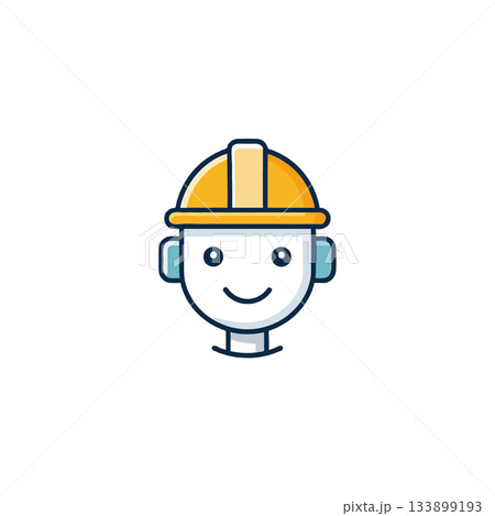 Construction worker illustration with safety helmet showcasing a cartoon style perfect for Construction worker illustration with safety helmet showcasing a cartoon style perfect for 133899193