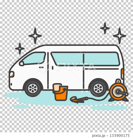 商用バンの洗車イラスト|ぴかぴか清潔・メンテナンス・業務車両 商用バンの洗車イラスト|ぴかぴか清潔・メンテナンス・業務車両 133900175