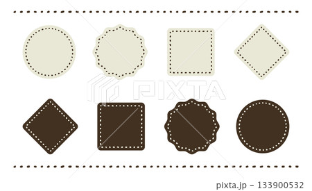 手書きの点線の可愛いフレーム背景素材 133900532