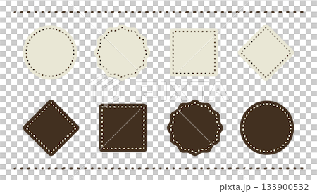 手書きの点線の可愛いフレーム背景素材 133900532