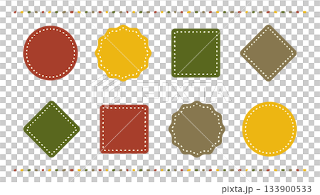 秋季色彩手繪點狀邊框材質套裝 秋季色彩手繪點狀邊框材質套裝 133900533