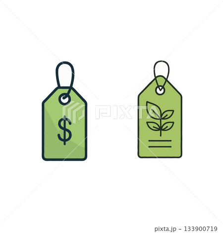 Eco-conscious pricing strategy showcasing sustainable value promoting environmentally responsible 133900719