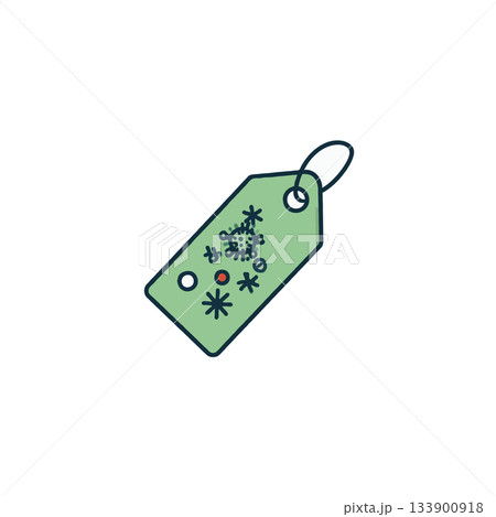 Festive christmas ornament tag with snowflakes and minimalist design adding a touch of holiday Festive christmas ornament tag with snowflakes and minimalist design adding a touch of holiday 133900918