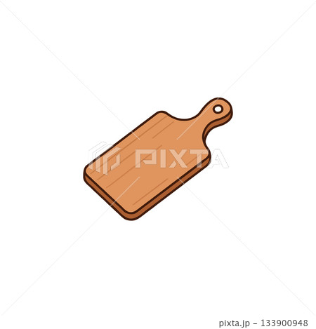 Artistic rendering of an isolated wooden cutting board, perfect for culinary projects, presented Artistic rendering of an isolated wooden cutting board, perfect for culinary projects, presented 133900948