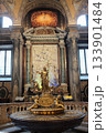 Basilica of Saint Mary Major Rome ornate gilded altar with reliquary marble columns baroque chapel interior sacred art vertical composition editorial use only. High quality photo 133901484