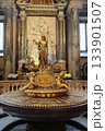Basilica of Saint Mary Major Rome ornate gilded altar with reliquary marble columns baroque chapel interior sacred art vertical composition editorial use only. High quality photo 133901507