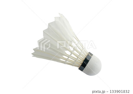 feather badminton shuttlecock isolated on white background feather badminton shuttlecock isolated on white background 133901832