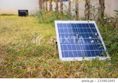 solar panel in the house garden solar panel in the house garden 133901845