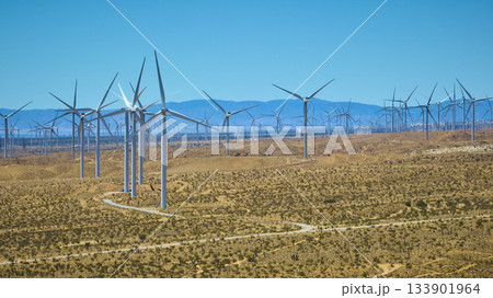 Aerial Wind Turbines Mojave Desert Renewable Energy Landscape California Aerial Wind Turbines Mojave Desert Renewable Energy Landscape California 133901964