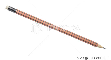 Brown pencil isolated on white background close up Brown pencil isolated on white background close up 133901986