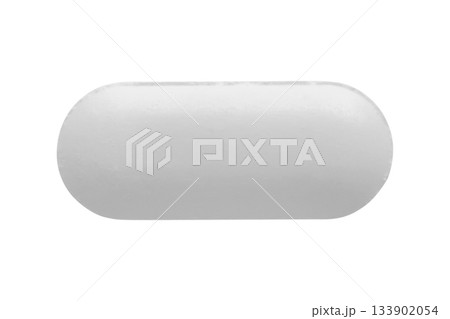 White medicine pill tablet isolated on white background 133902054