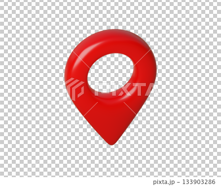 Glossy 3d Red Map Pin and Location pin. Geolocation Marker for Navigation Apps, Maps, GPS. Isometric view from above. 3d rendering Glossy 3d Red Map Pin and Location pin. Geolocation Marker for Navigation Apps, Maps, GPS. Isometric view from above. 3d rendering 133903286