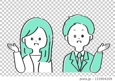 案内をするビジネスマン男女 シンプルでかわいいイラスト 案内をするビジネスマン男女 シンプルでかわいいイラスト 133904209