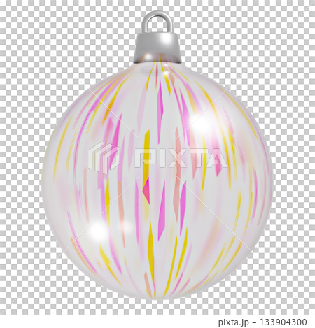3D Pink and Gold Brushstrokes Christmas Ball Ornament 133904300